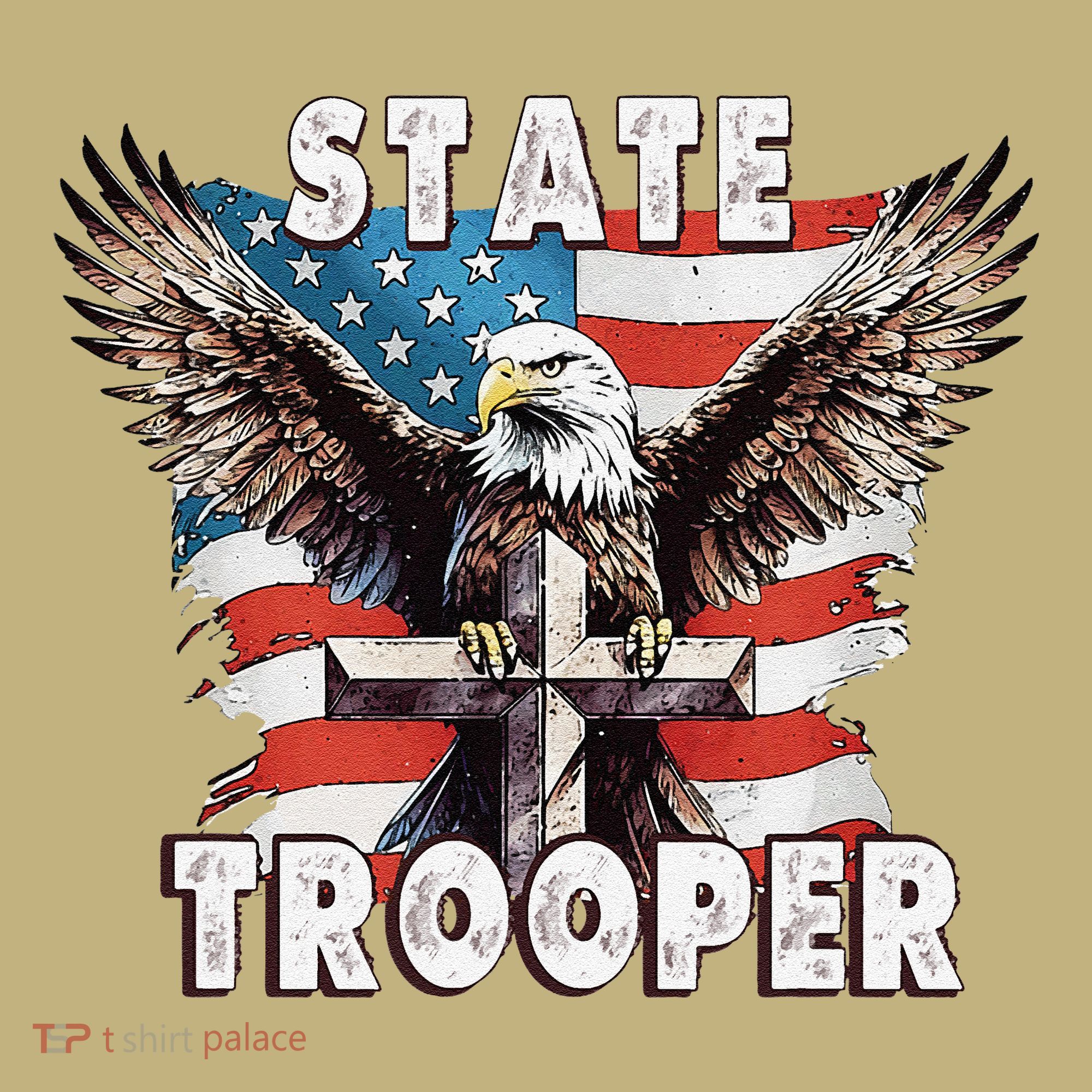 American Flag Usa Law Enforcement State Trooper T-Shirt