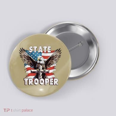 American Flag Usa Law Enforcement State Trooper Button