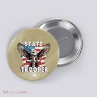 American Flag Usa Law Enforcement State Trooper Button thumb 0