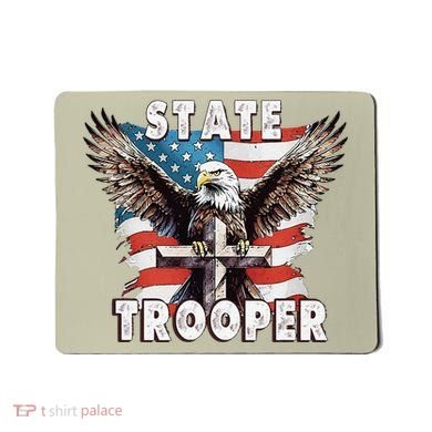 American Flag Usa Law Enforcement State Trooper Mousepad
