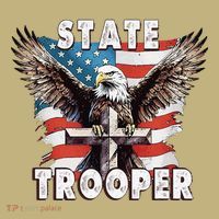 American Flag Usa Law Enforcement State Trooper Mousepad thumb 1