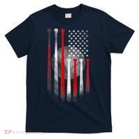 American Flag Vintage Baseball Bat T-Shirt thumb 0