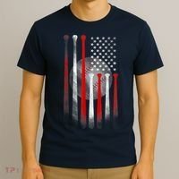 American Flag Vintage Baseball Bat T-Shirt thumb 3