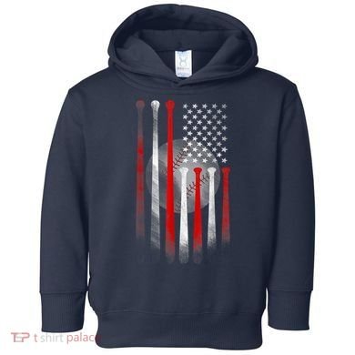 American Flag Vintage Baseball Bat Toddler Hoodie
