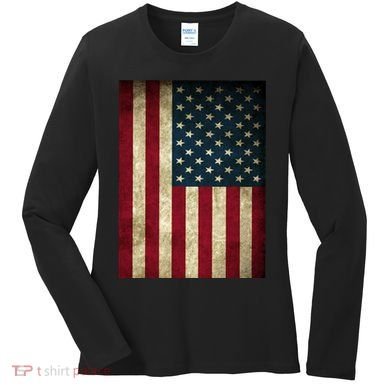 American Flag Vintage Distress Women's Long Sleeve Shirt