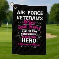 Air Force Veteran's Wife Golf Towel thumb 1