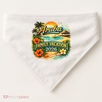 Aruba Family Vacation 2026 USA-Made Doggie Bandana thumb 0