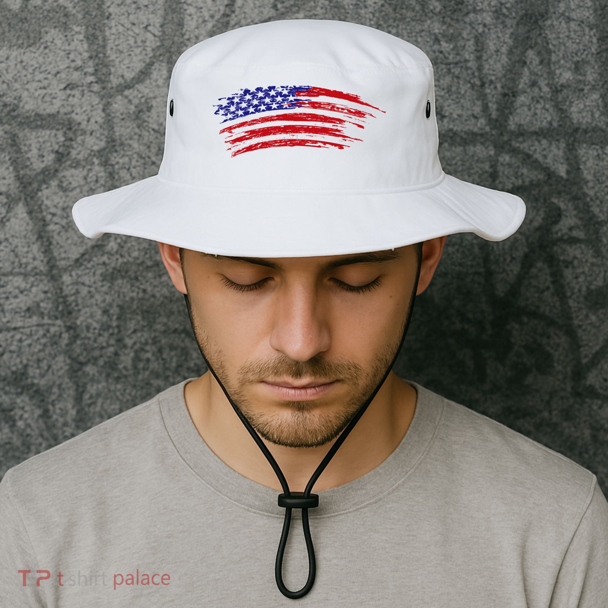 American Flag Vintage Bucket Hat
