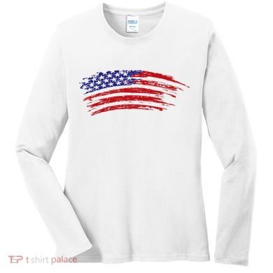 American Flag Vintage Women's Long Sleeve Shirt