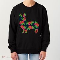 Aesthetic Floral Welsh Corgi Silhouette Dog Flower Gift Women's Sweatshirt thumb 0