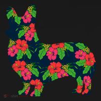 Aesthetic Floral Welsh Corgi Silhouette Dog Flower Gift Women's Hoodie thumb 2
