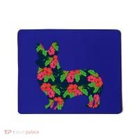 Aesthetic Floral Welsh Corgi Silhouette Dog Flower Gift Mousepad thumb 0