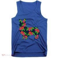 Aesthetic Floral Welsh Corgi Silhouette Dog Flower Gift Tank Top thumb 0