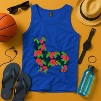 Aesthetic Floral Welsh Corgi Silhouette Dog Flower Gift Tank Top thumb 4