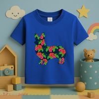 Aesthetic Floral Welsh Corgi Silhouette Dog Flower Gift Toddler T-Shirt thumb 3