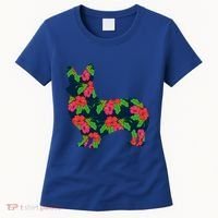 Aesthetic Floral Welsh Corgi Silhouette Dog Flower Gift Women's T-Shirt thumb 0