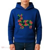 Aesthetic Floral Welsh Corgi Silhouette Dog Flower Gift Kids Hoodie thumb 4