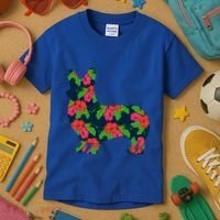 Aesthetic Floral Welsh Corgi Silhouette Dog Flower Gift Kids T-Shirt thumb 3