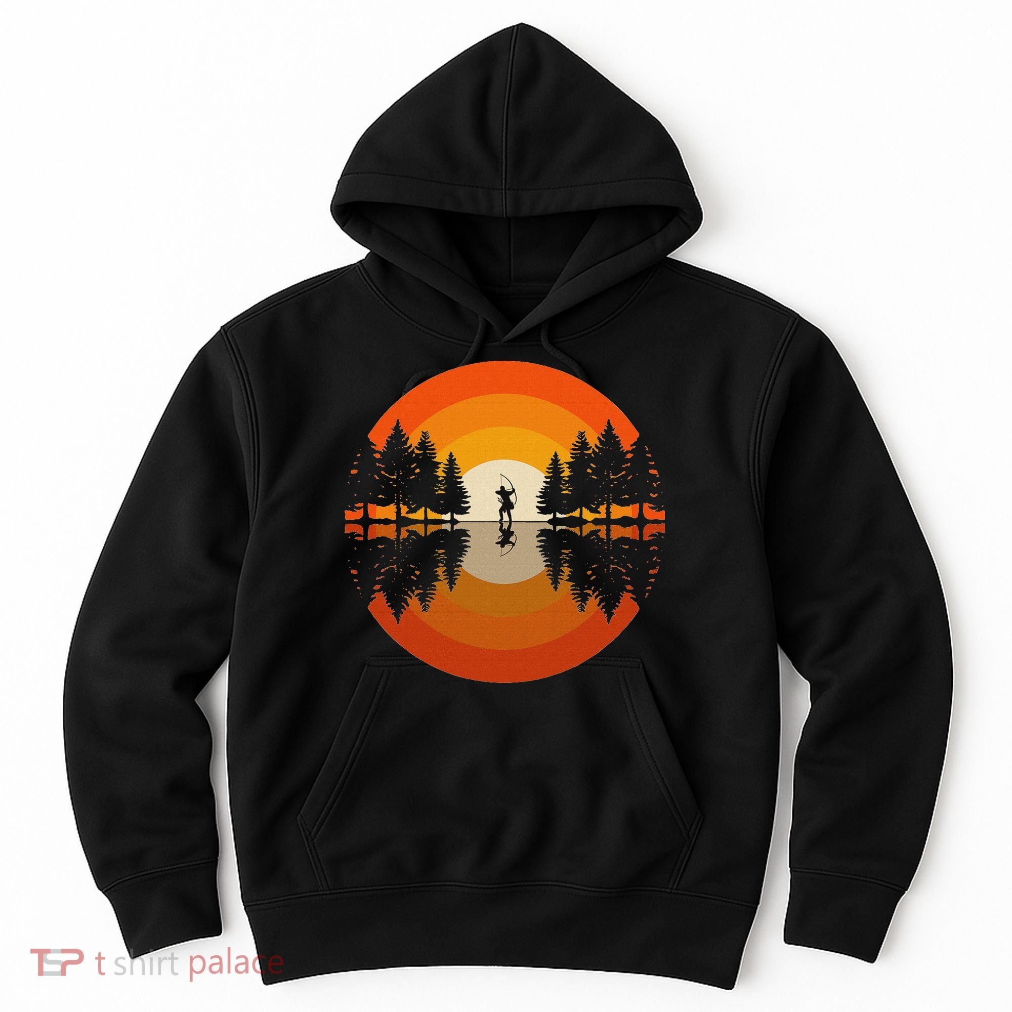 Archery Forest Woods Silhouette Bowman Bow Arrow Archer Hoodie
