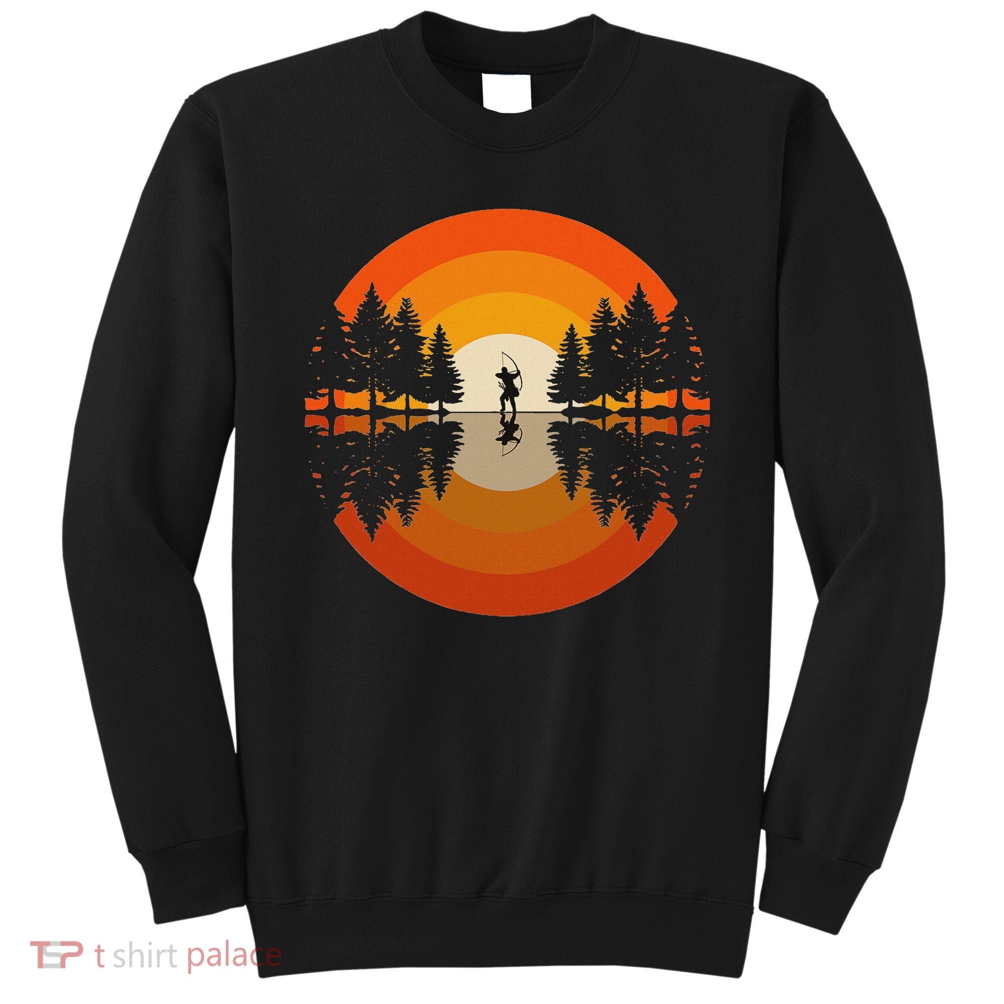 Archery Forest Woods Silhouette Bowman Bow Arrow Archer Sweatshirt
