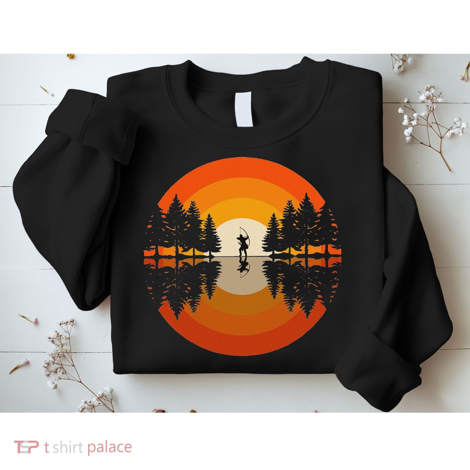 Archery Forest Woods Silhouette Bowman Bow Arrow Archer Sweatshirt