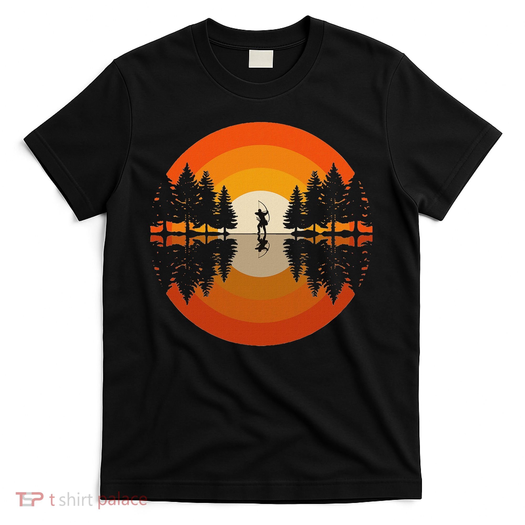 Archery Forest Woods Silhouette Bowman Bow Arrow Archer T-Shirt