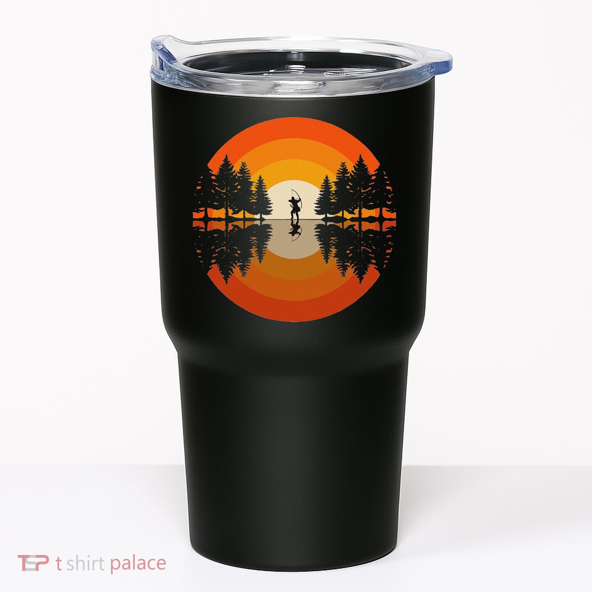 Archery Forest Woods Silhouette Bowman Bow Arrow Archer Tumbler