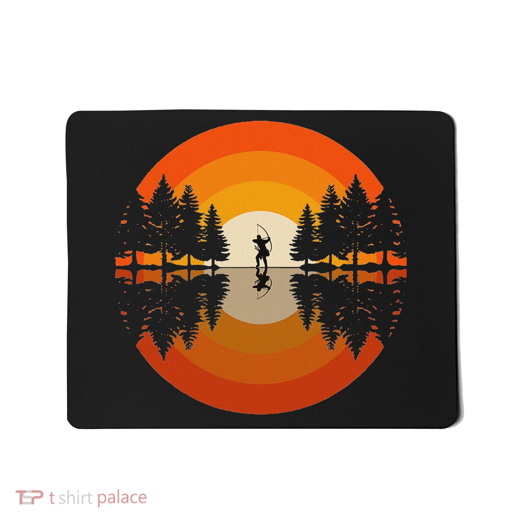 Archery Forest Woods Silhouette Bowman Bow Arrow Archer Mousepad