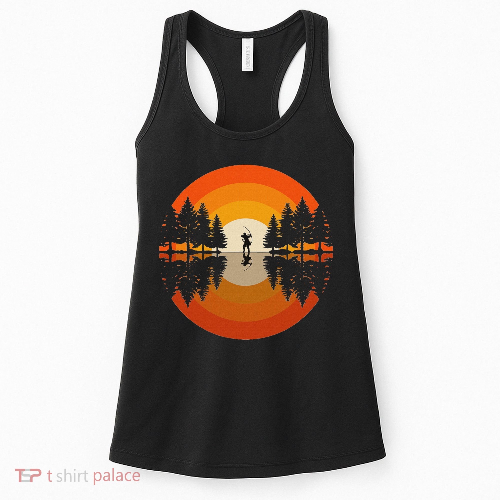 Archery Forest Woods Silhouette Bowman Bow Arrow Archer Women's Tank Top