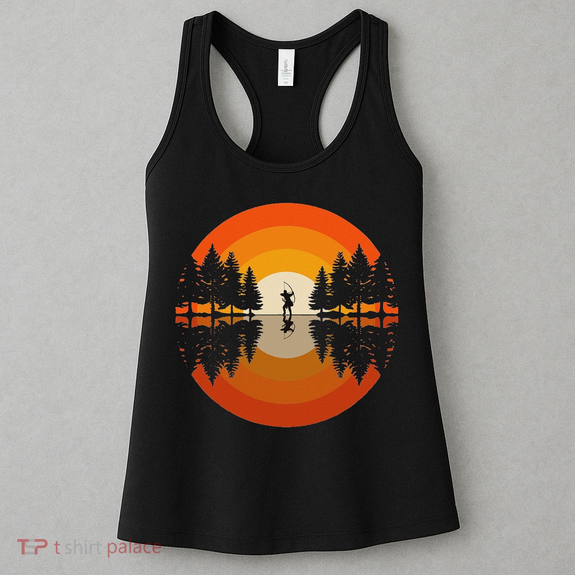 Archery Forest Woods Silhouette Bowman Bow Arrow Archer Women's Tank Top