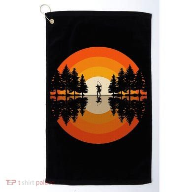 Archery Forest Woods Silhouette Bowman Bow Arrow Archer Golf Towel