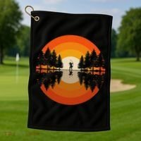 Archery Forest Woods Silhouette Bowman Bow Arrow Archer Golf Towel thumb 1