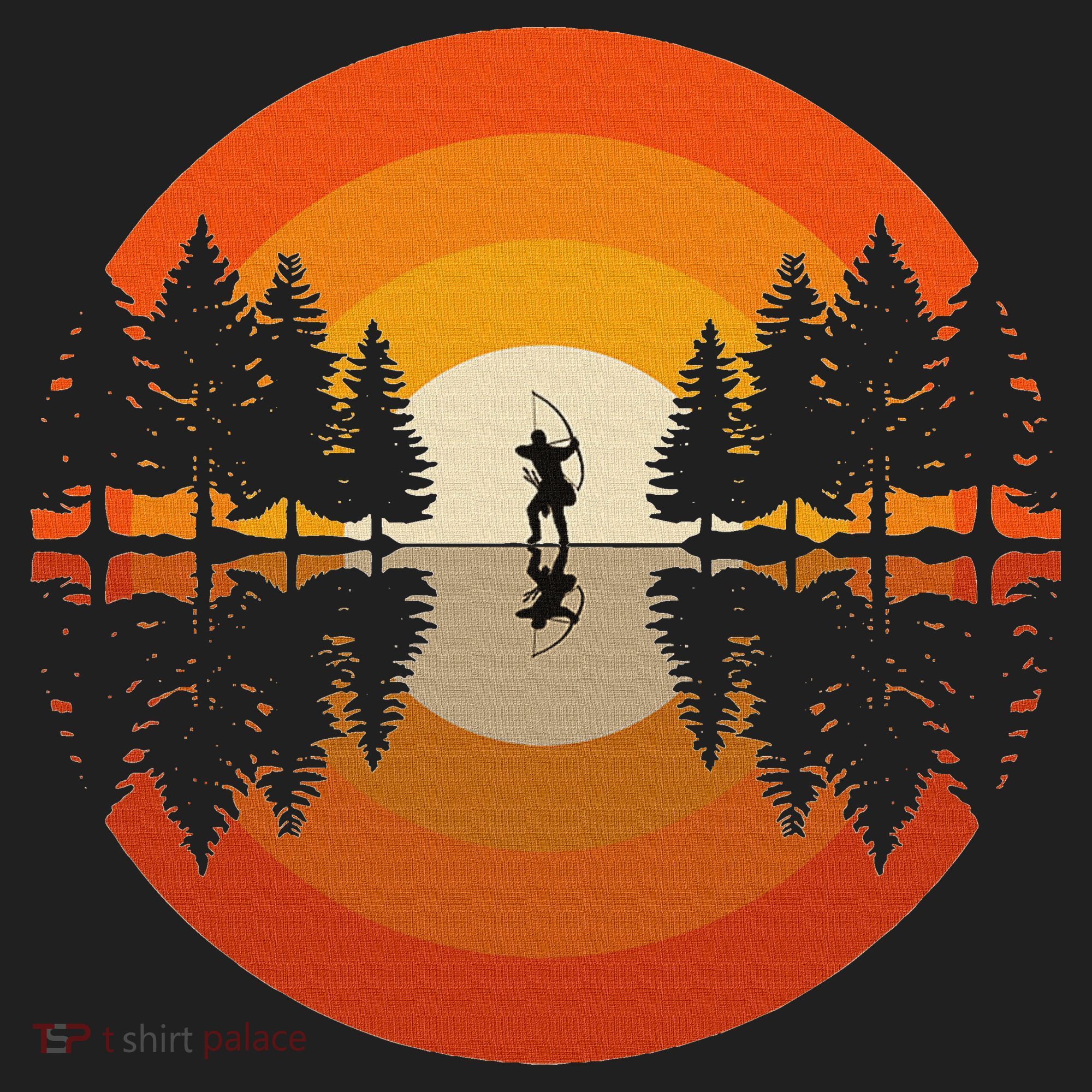 Archery Forest Woods Silhouette Bowman Bow Arrow Archer Golf Towel