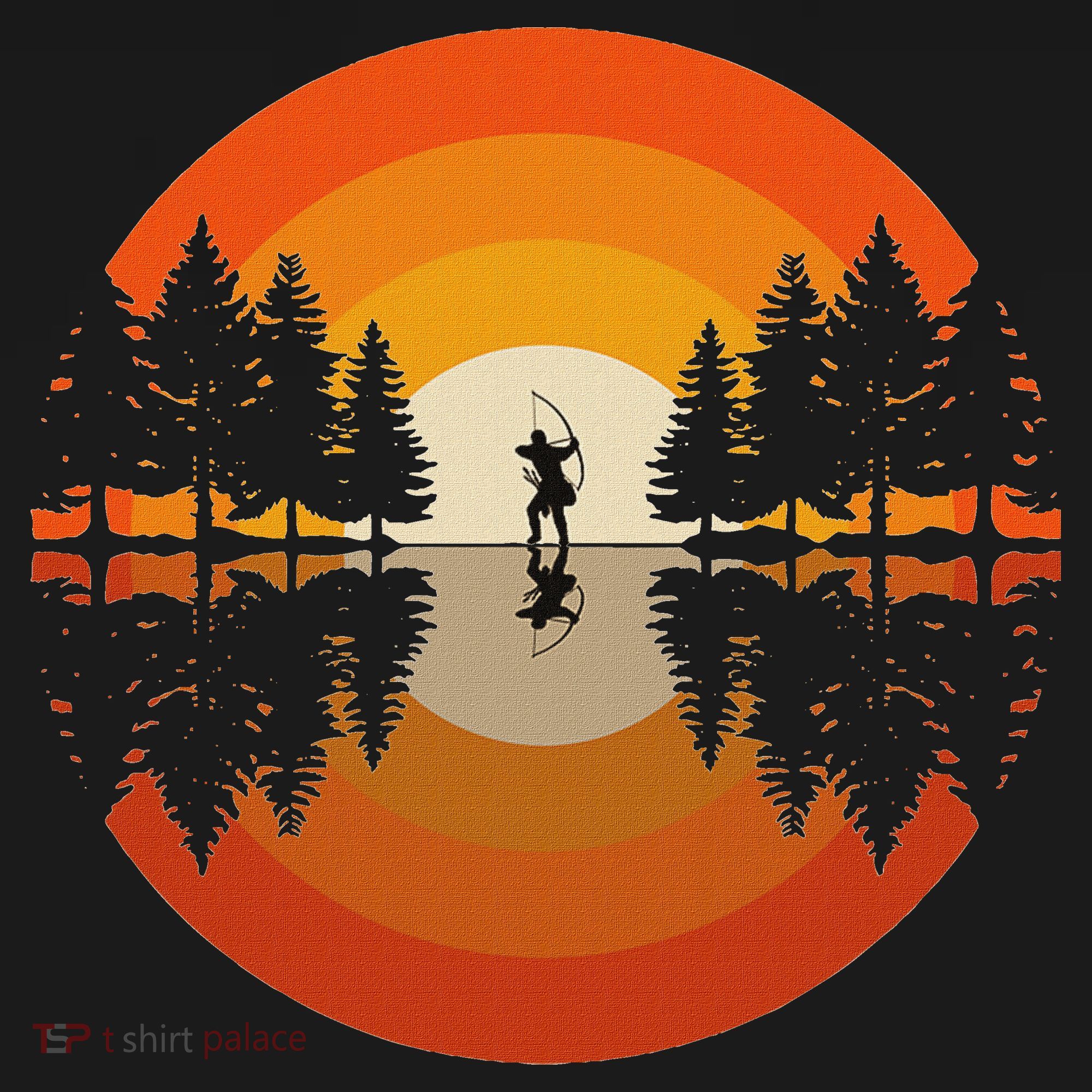 Archery Forest Woods Silhouette Bowman Bow Arrow Archer Women's Long Sleeve Shirt