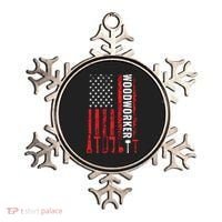 American Flag Woodworker Carpenter Funny Woodworking Ornament thumb 0