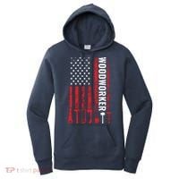 American Flag Woodworker Carpenter Funny Woodworking Women's Hoodie thumb 0