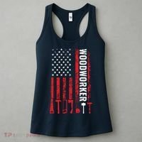 American Flag Woodworker Carpenter Funny Woodworking Women's Tank Top thumb 3
