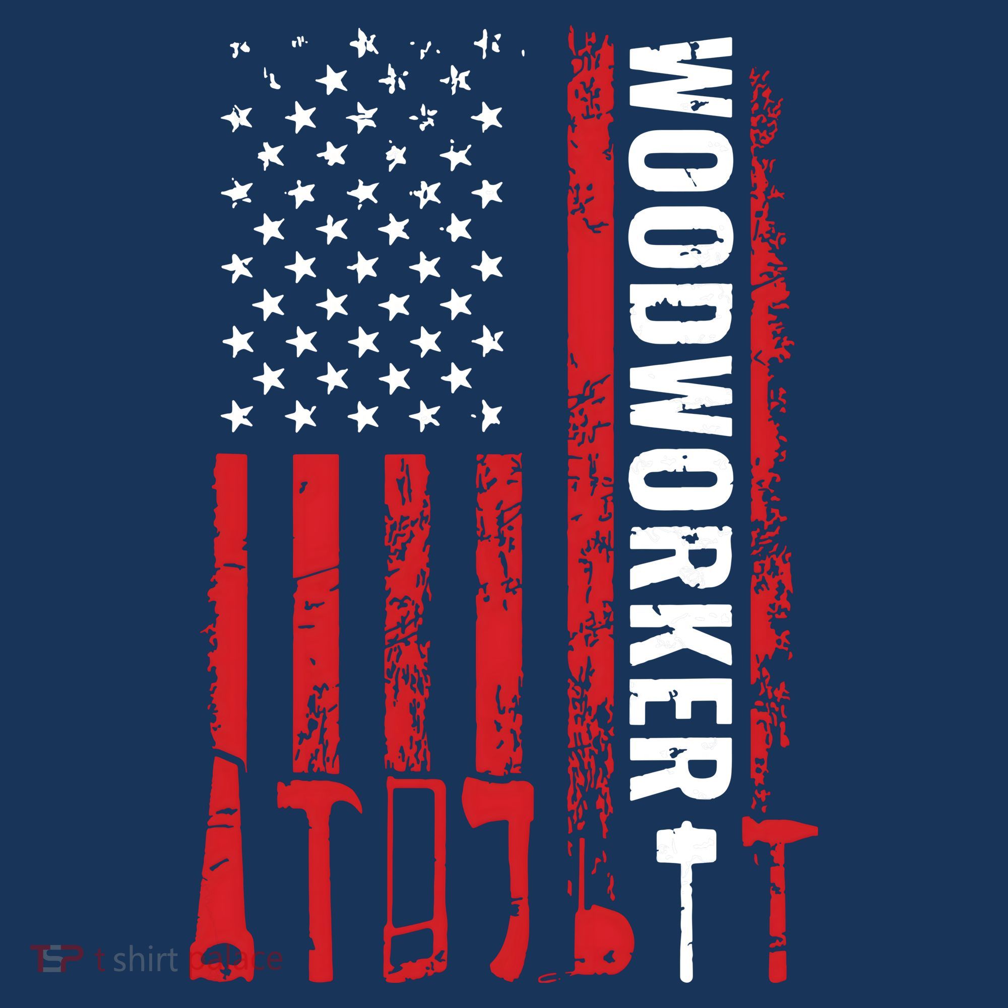 American Flag Woodworker Carpenter Funny Woodworking Women's Tank Top