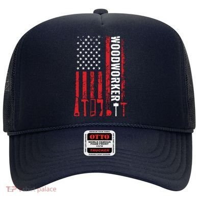 American Flag Woodworker Carpenter Funny Woodworking Hat