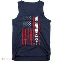 American Flag Woodworker Carpenter Funny Woodworking Tank Top thumb 0