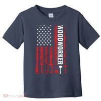 American Flag Woodworker Carpenter Funny Woodworking Toddler T-Shirt thumb 0