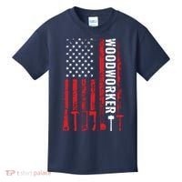 American Flag Woodworker Carpenter Funny Woodworking Kids T-Shirt thumb 0