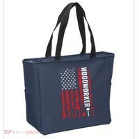 American Flag Woodworker Carpenter Funny Woodworking Tote Bag thumb 2