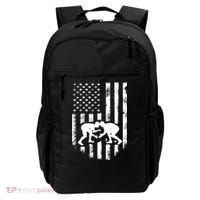 American Flag Wrestling Meaningful Gift Distressed Wrestle Gift Tee Backpack thumb 0