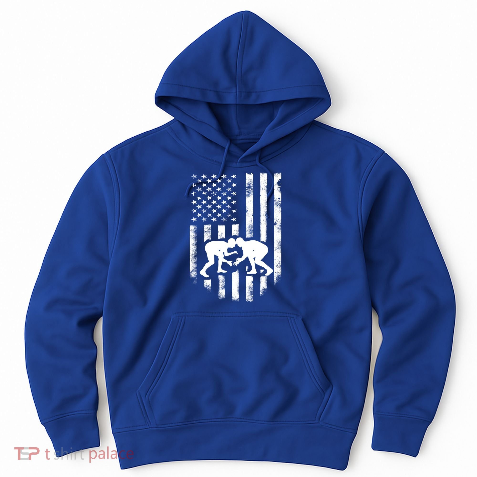 American Flag Wrestling Meaningful Gift Distressed Wrestle Gift Tee Hoodie
