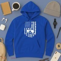 American Flag Wrestling Meaningful Gift Distressed Wrestle Gift Tee Hoodie thumb 3