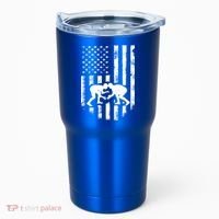 American Flag Wrestling Meaningful Gift Distressed Wrestle Gift Tee Tumbler thumb 0