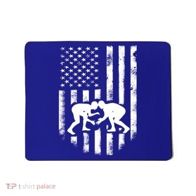 American Flag Wrestling Meaningful Gift Distressed Wrestle Gift Tee Mousepad