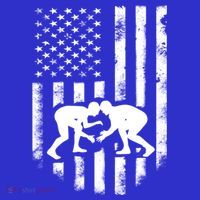 American Flag Wrestling Meaningful Gift Distressed Wrestle Gift Tee Mousepad thumb 1
