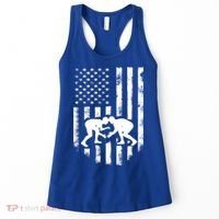 American Flag Wrestling Meaningful Gift Distressed Wrestle Gift Tee Women's Tank Top thumb 0